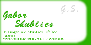 gabor skublics business card